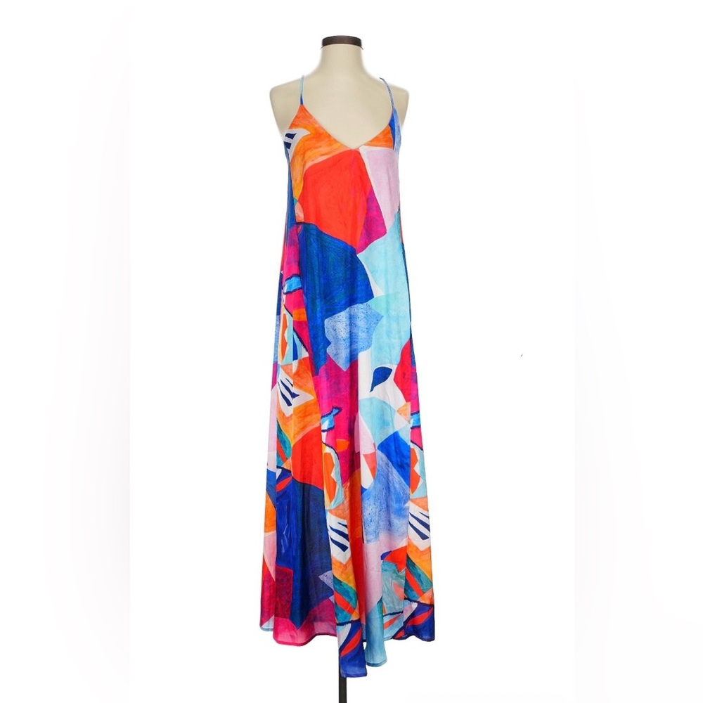 Nicole Miller Colorful Abstract Maxi Dress